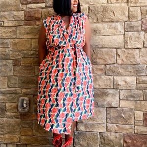 NWT Part & Parcel Geometric Wrap Dress in a 3X